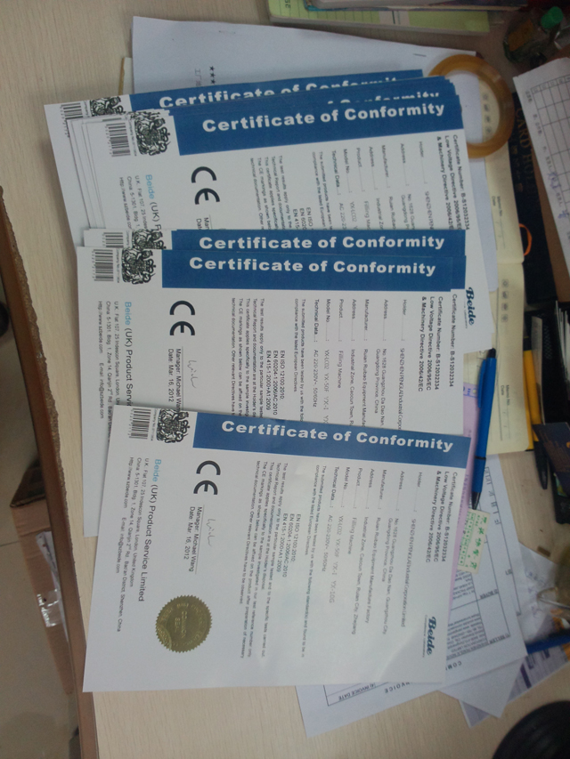 CE certificate for pharmaceutical liquid filling machines.jp